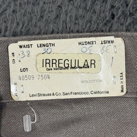 Vintage Levis 509 Jeans Mens 38x30 Gray Straight Leg Regular Fit Made USA 80s - Picture 10 of 16